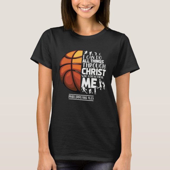 Basketball Christian Saying Motivational Words Ins T-Shirt (Front)