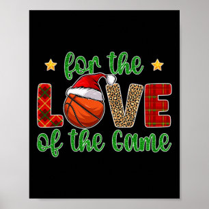 Basketball Christmas Basketball Player Xmas Santa Poster