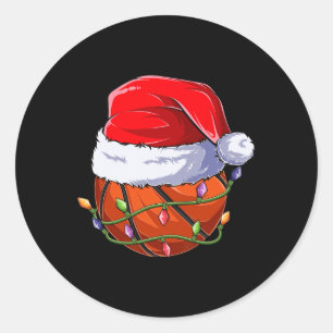 Basketball Christmas Boy Apparel Classic Round Sticker