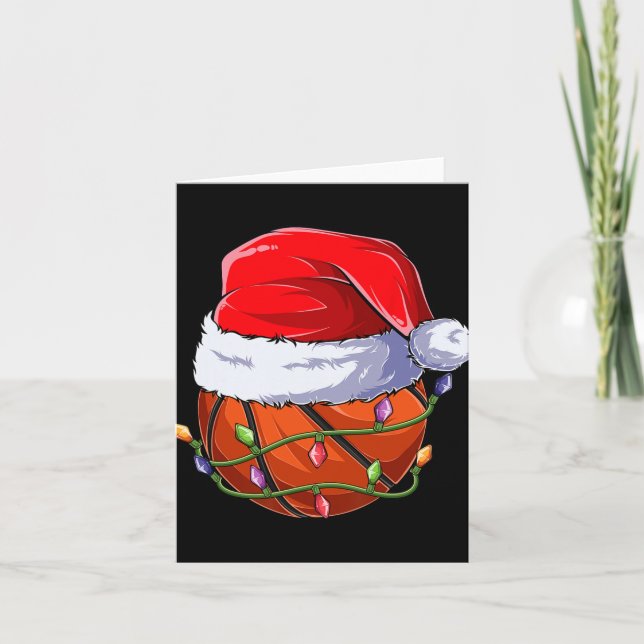 Basketball Christmas Boy Apparel, Funny Santa Srt  Card (Front)