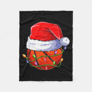 Basketball Christmas Boy Apparel, Funny Santa Srt Fleece Blanket