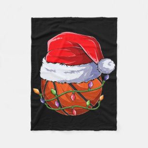 Basketball Christmas Boy Apparel, Funny Santa Srt  Fleece Blanket