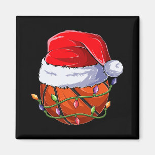 Basketball Christmas Boy Apparel, Funny Santa Srt  Magnet