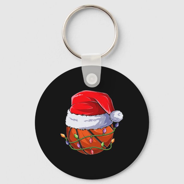 Basketball Christmas Boy Apparel  Key Ring (Front)