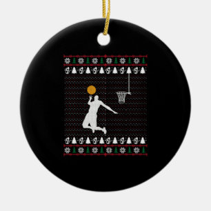 Basketball Christmas Ceramic Tree Decoration