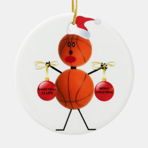 Basketball Christmas Ceramic Tree Decoration