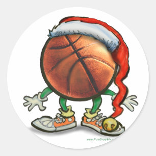 Basketball Christmas Classic Round Sticker