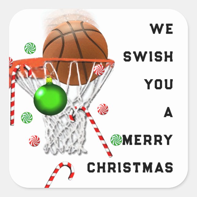 Basketball Christmas Classic Round Sticker (Front)