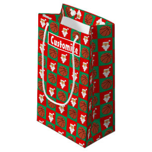 Basketball Christmas Custom Player Name Santa Small Gift Bag