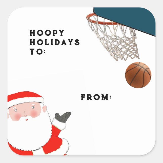 Basketball Christmas Gift Tags (Front)