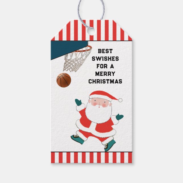 Basketball Christmas Gift Tags (Front)