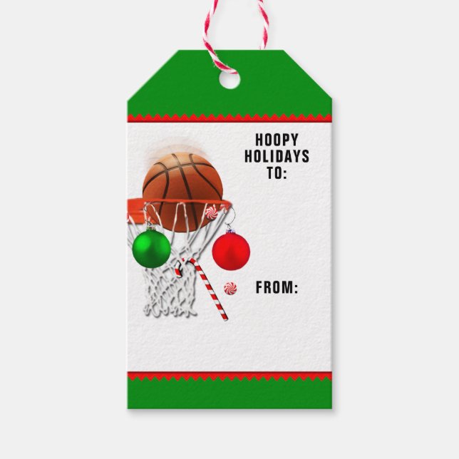 Basketball Christmas Gift Tags (Front)