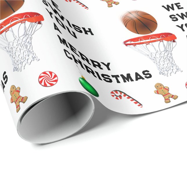 Basketball Christmas Gift Wrapping Paper (Roll Corner)