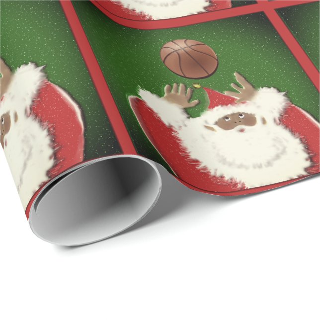 Basketball Christmas Gift Wrapping Paper (Roll Corner)