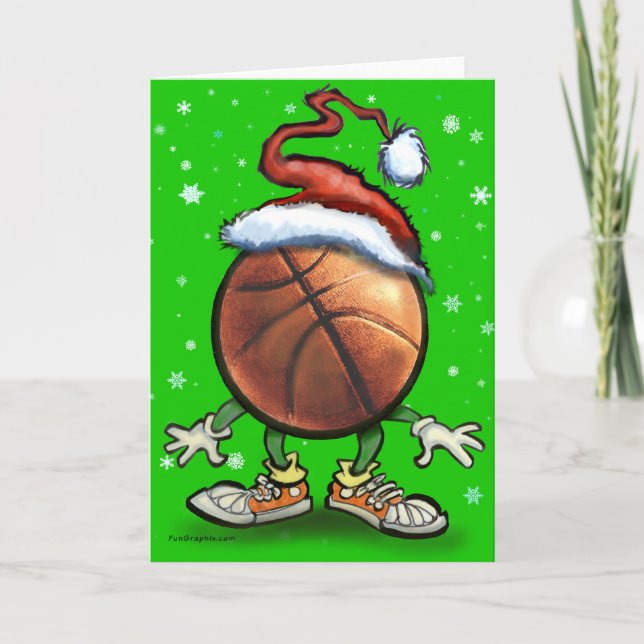 Basketball Christmas Holiday Card (Front)