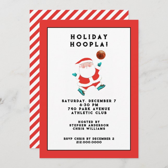 Basketball Christmas Holiday Party Invitation (Front/Back)