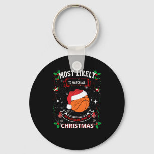 Basketball Christmas  Key Ring