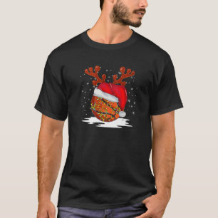 Basketball Christmas Matching Outfits Fun Santa Ha T-Shirt