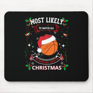 Basketball Christmas Mouse Pad