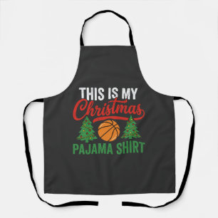 Basketball Christmas Pajama Shirt Apron