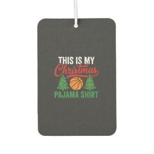 Basketball Christmas Pajama Shirt Car Air Freshener