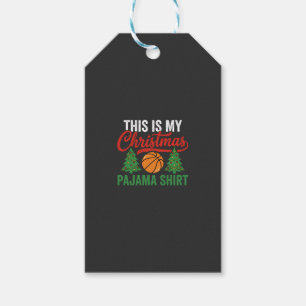 Basketball Christmas Pajama Shirt Gift Tags