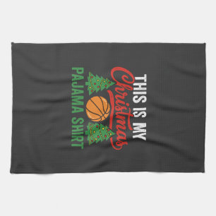 Basketball Christmas Pajama Shirt Tea Towel