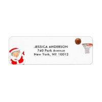 Basketball Christmas return-address labels