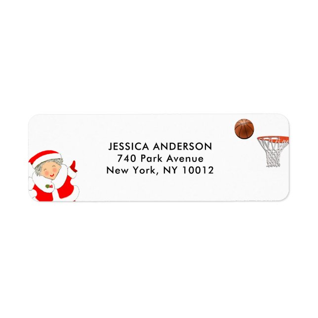 Basketball Christmas return-address labels (Front)