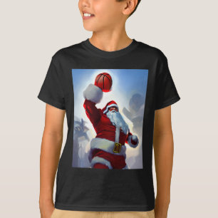 Basketball Christmas Santa Claus Dunking for Men a T-Shirt