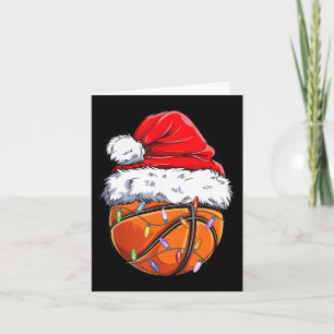 Basketball Christmas Santa Hat - Fun Basketball Xm Card