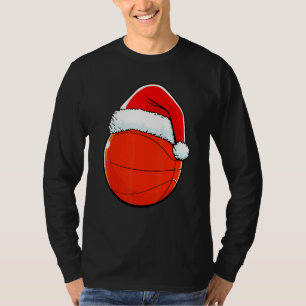 Basketball Christmas  Santa Hat Men Women Kids Boy T-Shirt