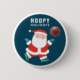 Basketball Christmas Stocking Stuffer 6 Cm Round Badge