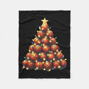 Basketball Christmas Tree  Fleece Blanket