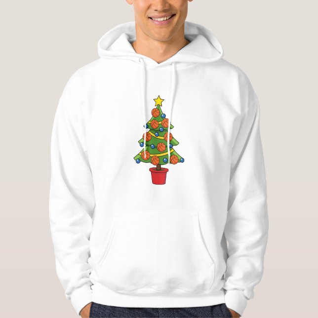 Basketball Christmas Tree Hoodie (Front)