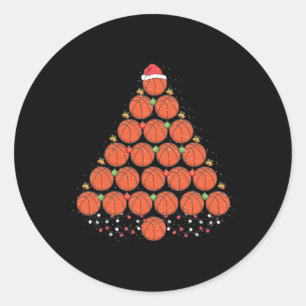 Basketball Christmas Tree Outfit Xmas  Classic Round Sticker