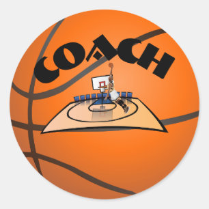 Basketball classic round sticker
