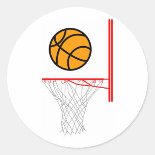 Basketball Classic Round Sticker