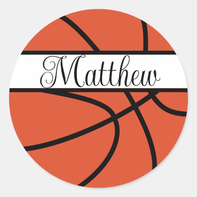 Basketball Classic Round Sticker (Front)
