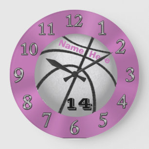 Basketball Clocks with NAME and Jersey NUMBER