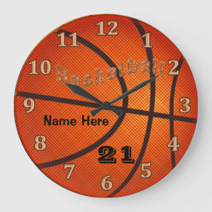 Basketball Clocks with Name and Jersey NUMBER