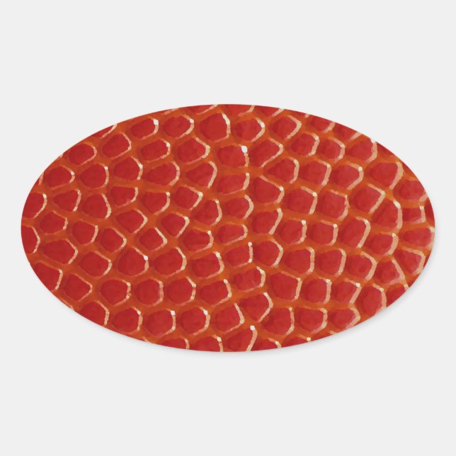 Basketball Close-up Texture Oval Sticker (Front)