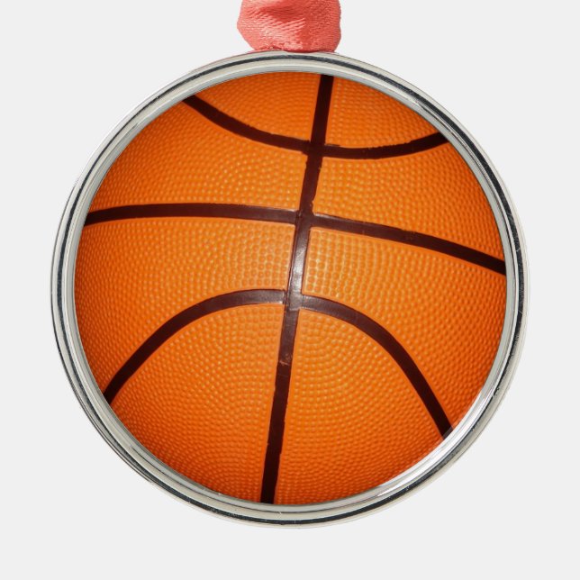 Basketball Close-Up Texture Skin Metal Tree Decoration (Front)