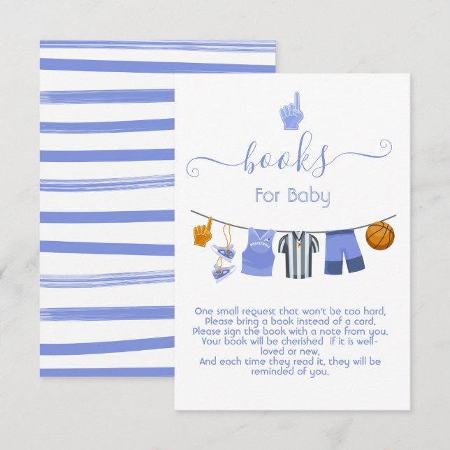 Basketball Clothesline clothesline books for baby Invitation (Front/Back)
