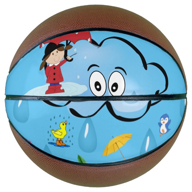 Basketball Clouds Red Umbrella (Front)