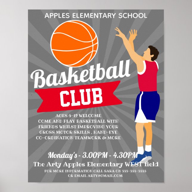 basketball Club tournament school sports Poster (Front)