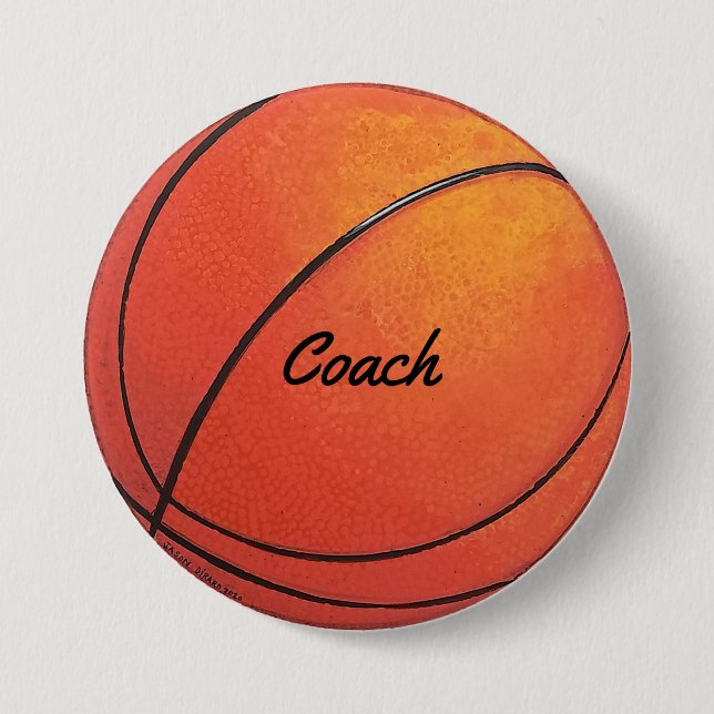 Basketball Coach 7.5 Cm Round Badge (Front)