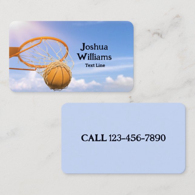 Basketball Coach Agent Business Card (Front/Back)