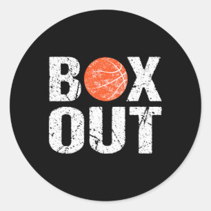 Basketball Coach Box Out Saying Novelty Gift Classic Round Sticker