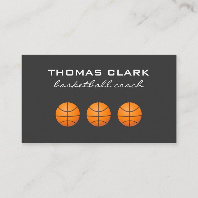 Basketball Coach Business Card (Front)